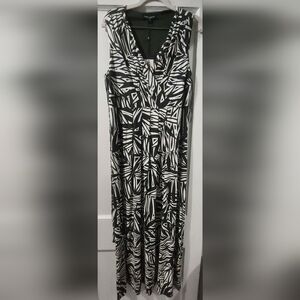 Mario Serrani Green and White Geometric Jumpsuit